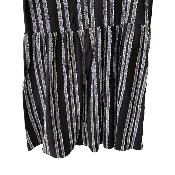 LOFT XS Sheath Dress Puff Short Sleeve Textured Striped Black White - Picture 9 of 10